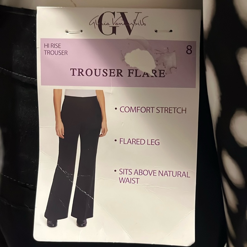 Gloria Vanderbilt, high-rise trousers size 8 black comfort stretch flare leg